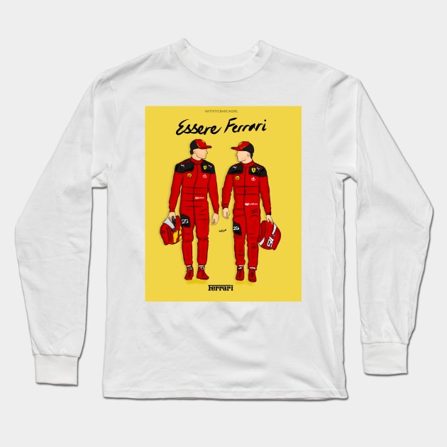 ferrari boys Long Sleeve T-Shirt by artistbarcagirl